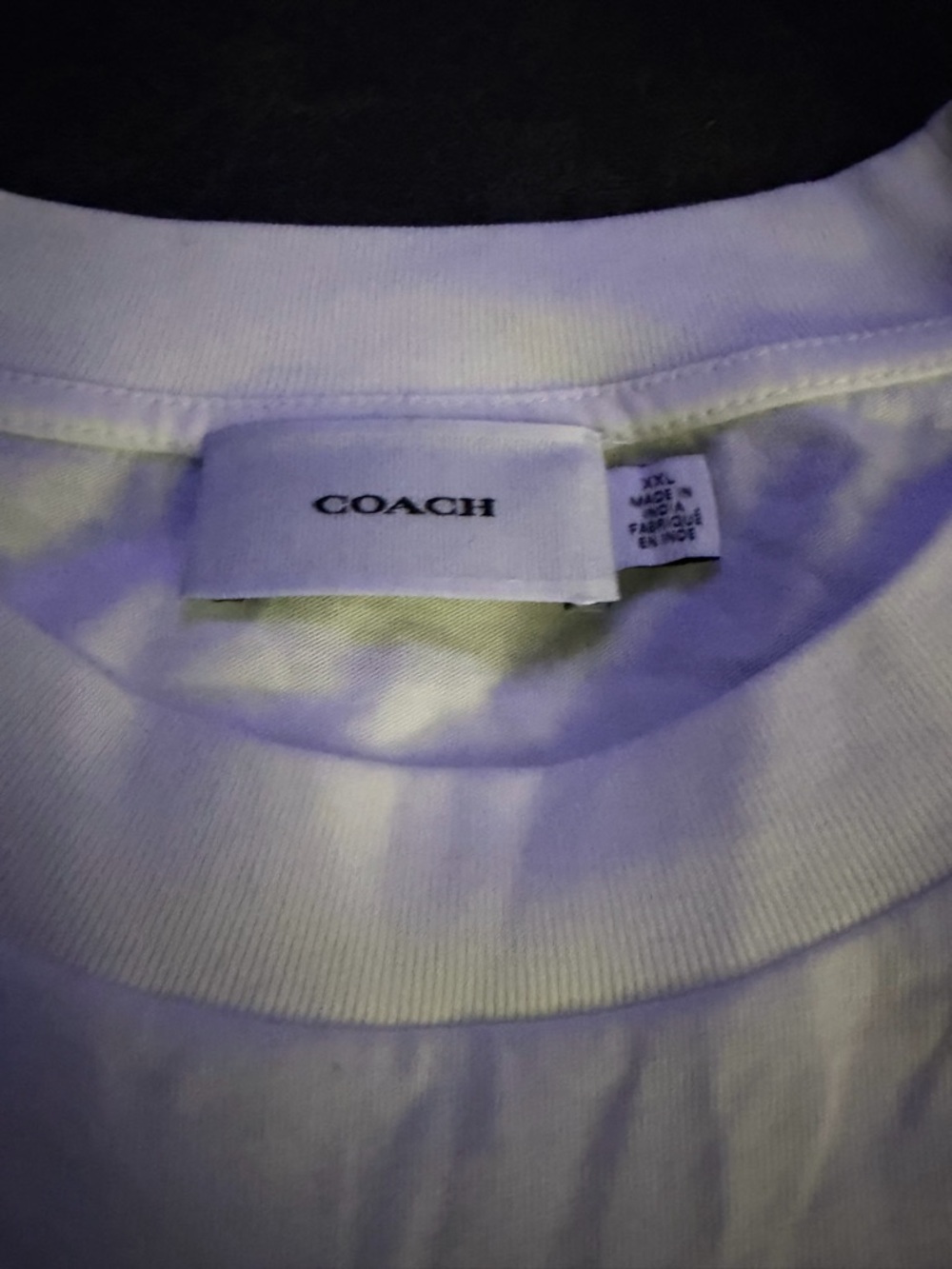 Coach White Crewneck Tee with Black Logo - Picture 2 of 2